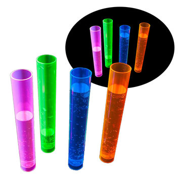 Breaklight.be Neon Shot glass test tube - 20 pieces | Reusable plastic tube 45 ml | 4 colors