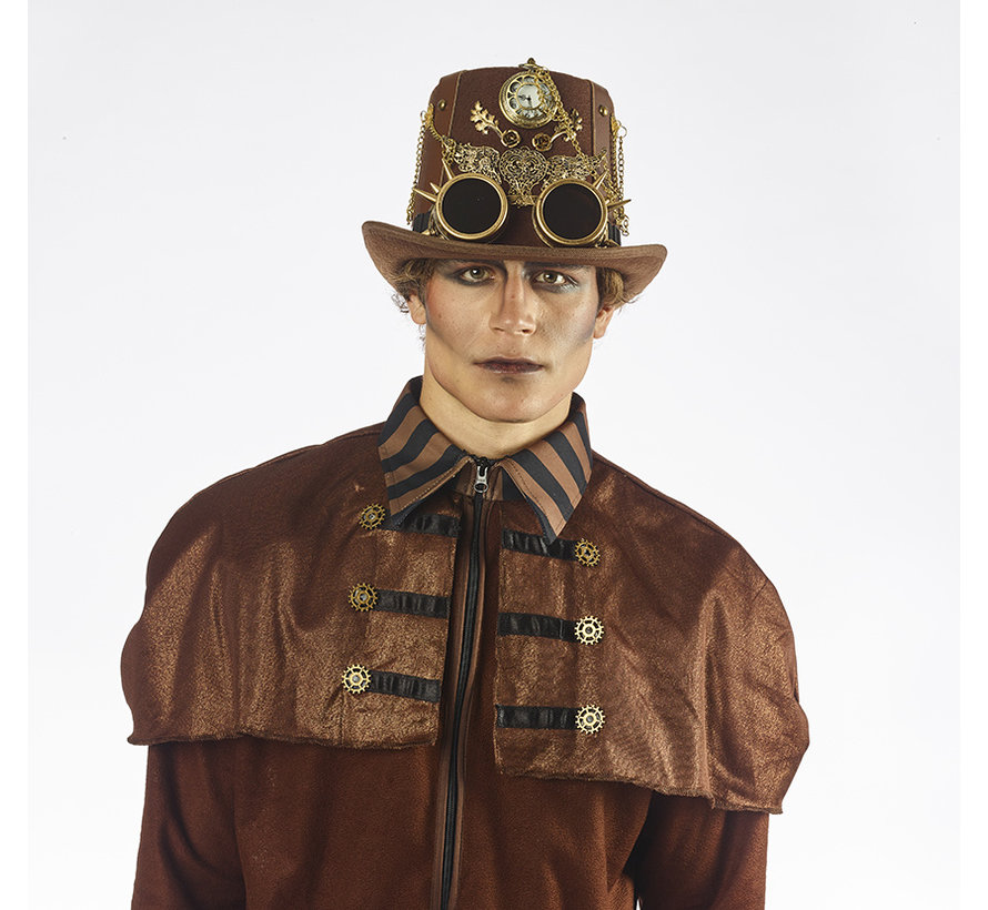 Steampunk Luxe Hoed met klok|  Hoed retro futuristisch