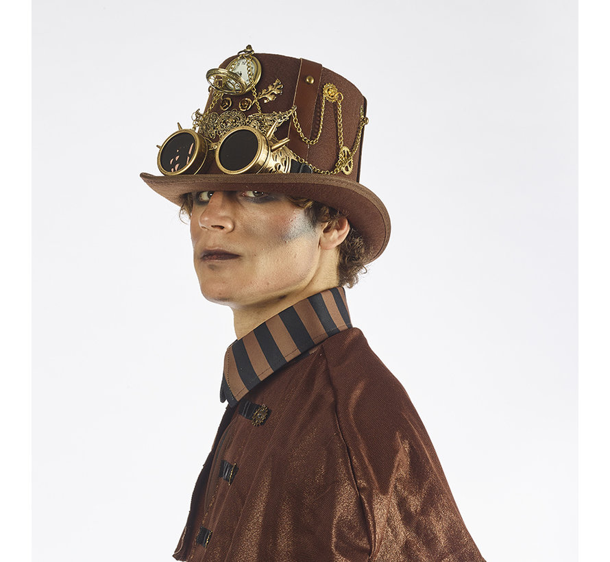 Steampunk Luxe Hoed met klok|  Hoed retro futuristisch