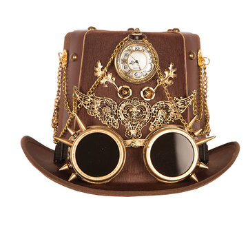 Partyline Steampunk Luxe Hoed met klok | Luxe Hoed retro futuristisch