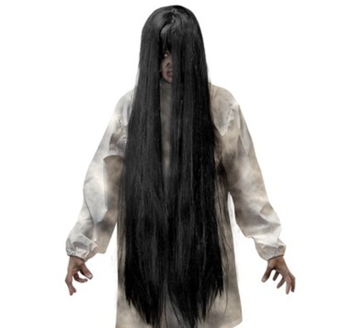 Widmann Black Evil wig | Extra long wig 100 cm | Horror wig