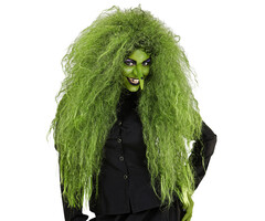Widmann Wild Green Witch Wig | Oversized wig  | Horror wig
