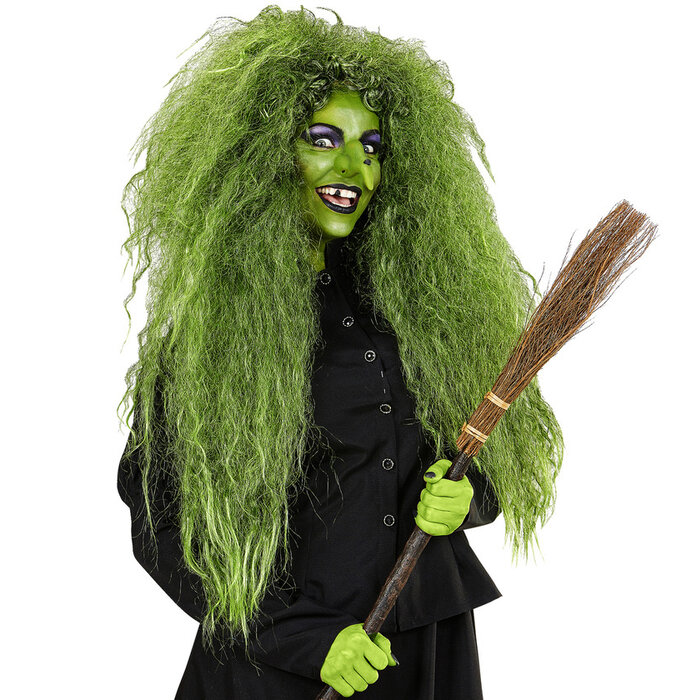 Widmann Wild Green Witch Wig | Oversized wig  | Horror wig