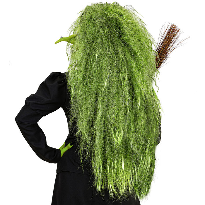 Widmann Perruque de sorcière verte | Perruque surdimensionnée | Perruque d'horreur