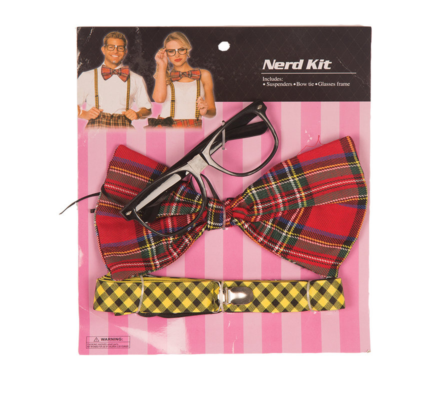 Nerd dress up set accessories | Nerd Glasses, Bow and Suspenders