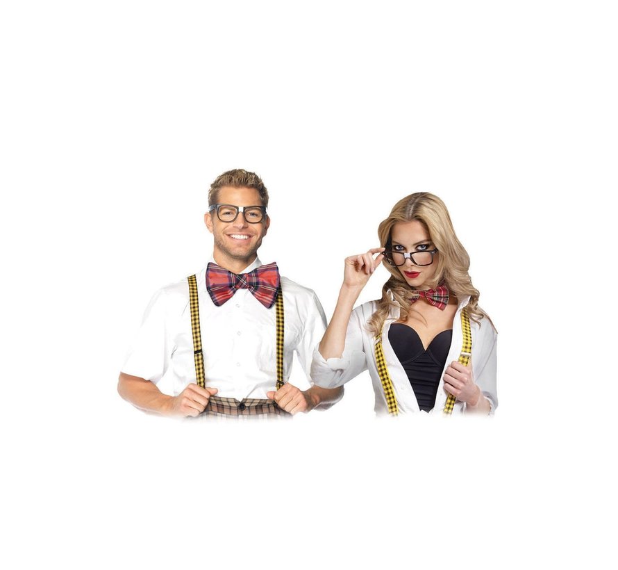 Nerd dress up set accessories | Nerd Glasses, Bow and Suspenders