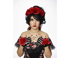 Partyline Ensemble d'habillage d'accessoires le jour des morts | Diadème, gants, boucles d'oreilles