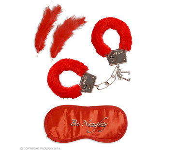 Widmann Set for lovers | fur handcuffs, headband, 2 feathers