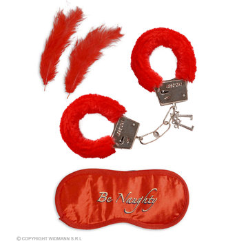 Widmann Set for lovers | fur handcuffs, headband, 2 feathers