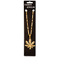 Fashion gold-colored luxury necklace with cannabis leaf - Necklace with Marihuana / Cannabis symbol