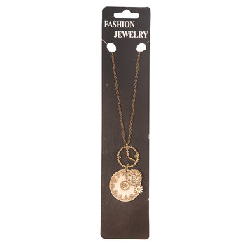 Partyline Steampunk necklace with clockwork symbol - Bronze necklace steampunk