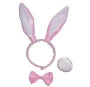 Partyline Pink rabbit set - 3 parts | diadem ,tail and bow