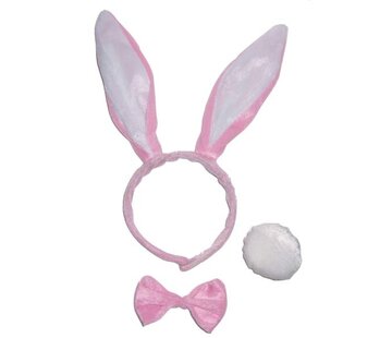 Partyline Pink rabbit set - 3 parts | diadem ,tail and bow