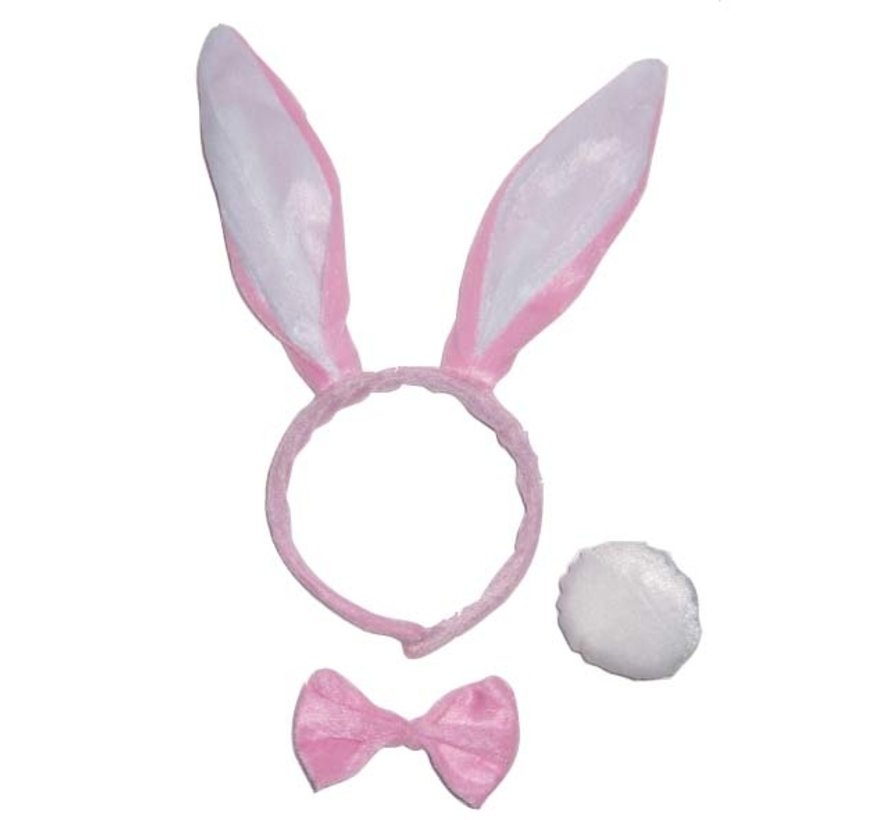 Pink rabbit set - 3 parts| diadem ,Tail and bow