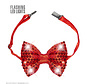 Red Sequin Bow Tie with 4  flashing Led Lights - Bow tie is adjustable