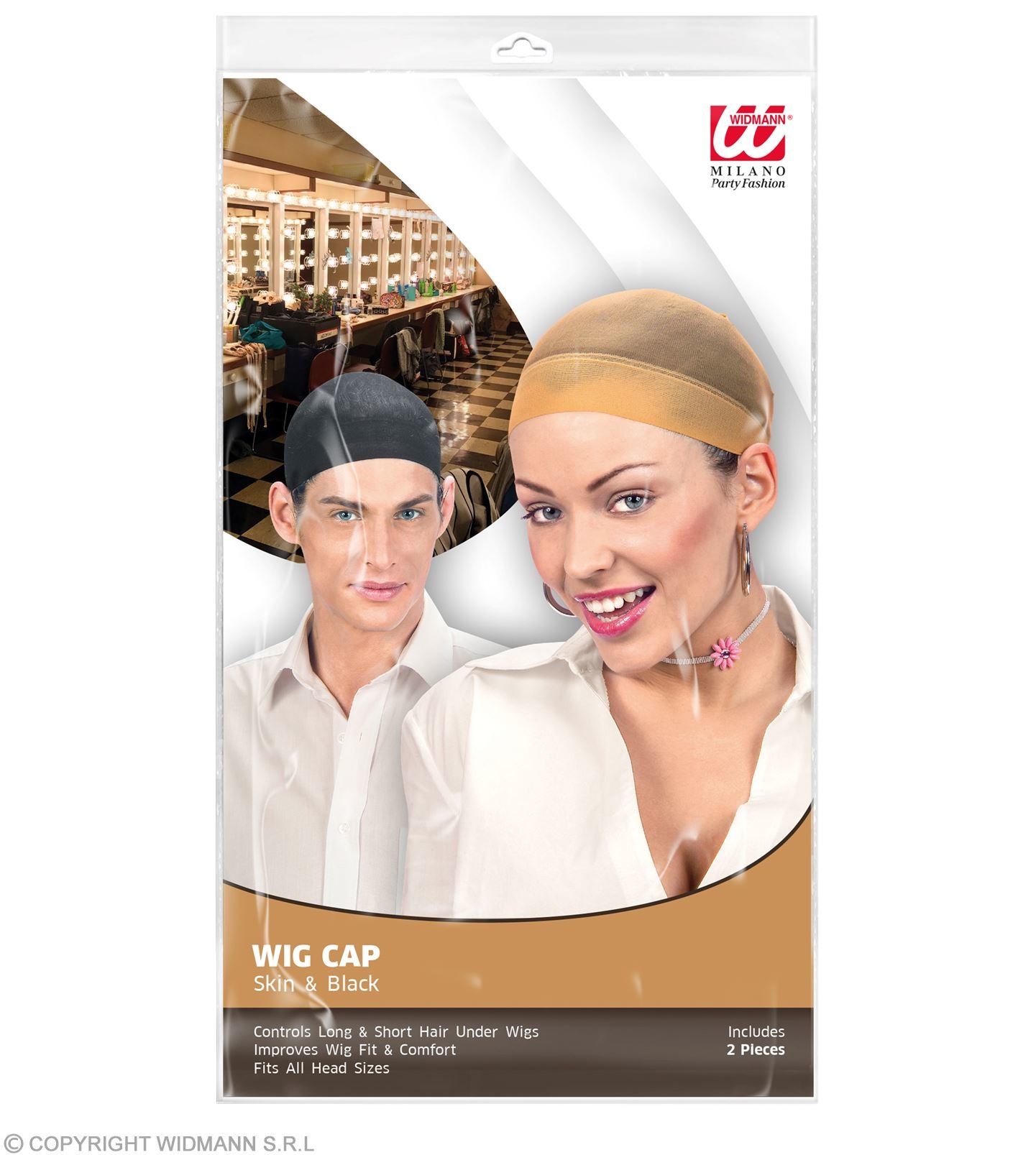 Widmann Filets à cheveux 2 pièces - Couleur de peau et noir - Widmann Pro