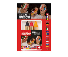 Partyline Marqueurs de peinture pour le visage noir-jaune-rouge | supporters Belgique ou Allemagne