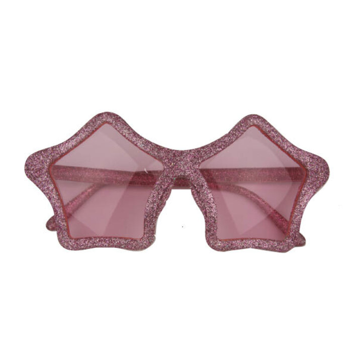 Partyline Lunettes disco à paillettes en forme d'étoile rose pour adulte