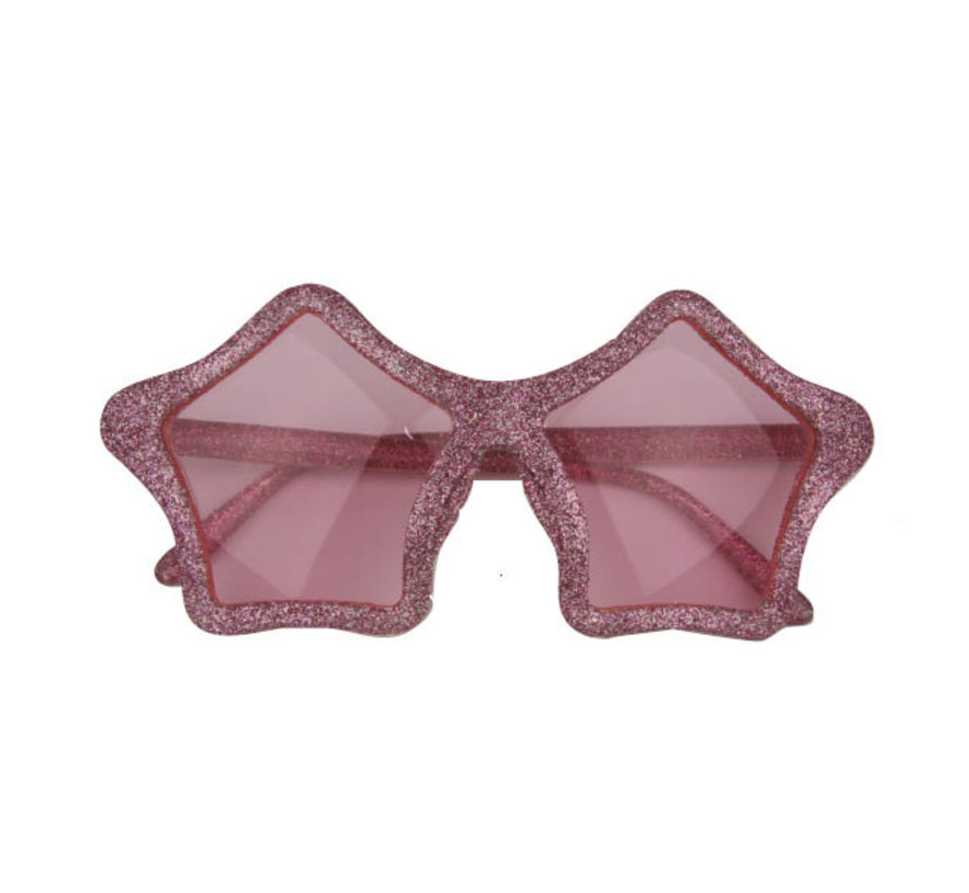 Lunettes disco à paillettes en forme d'étoile rose pour adulte