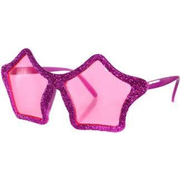 Partyline Lunettes disco à paillettes en forme d'étoile rose pour adulte