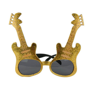 Partyline Gold rock guitar glasses for adults