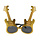 Gold rock guitar glasses for adults
