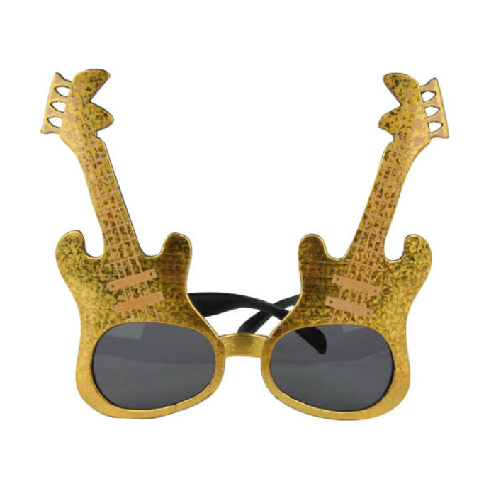 Partyline Gold rock guitar glasses for adults