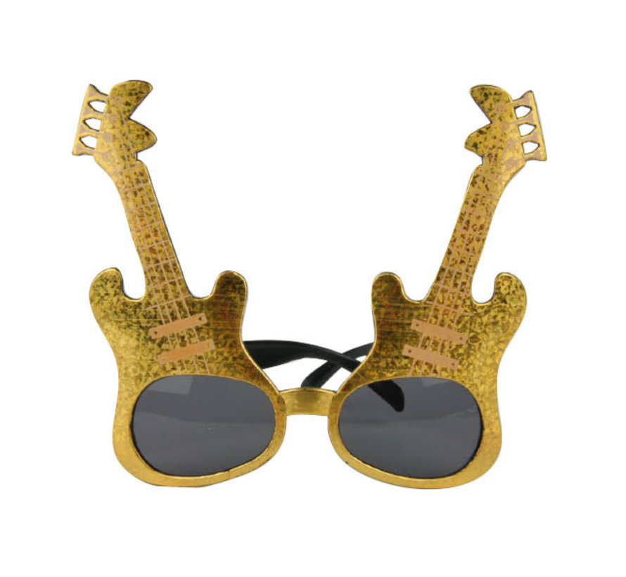 Gold rock guitar glasses for adults