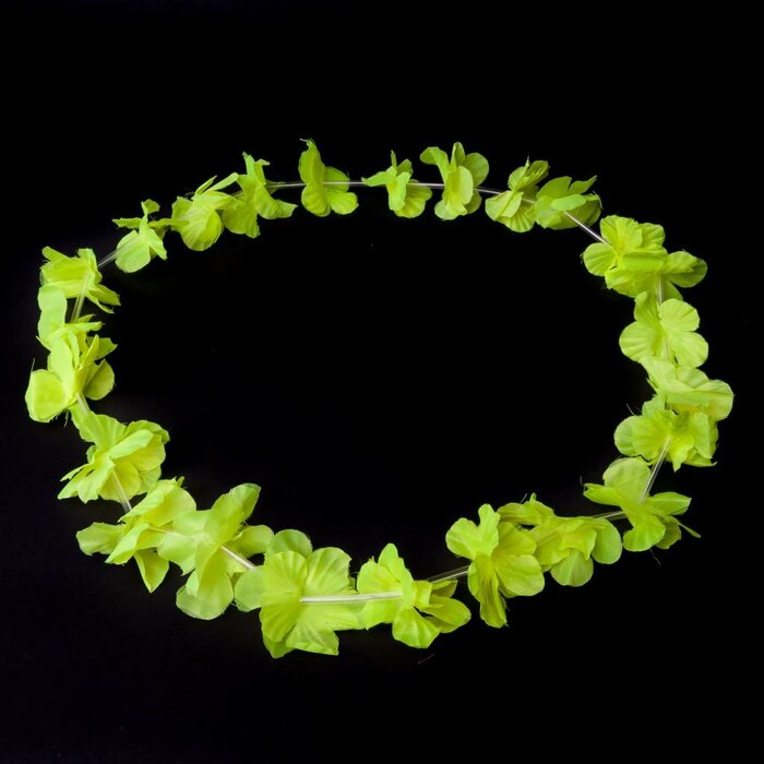 Breaklight.be Neon gele Hawaii kransen 12 stuks - Neon Hawaii halskettingen