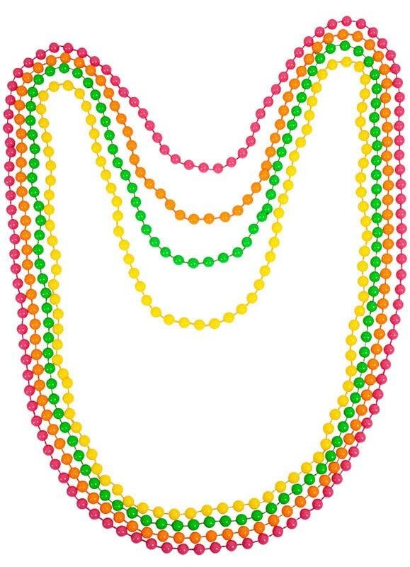 Breaklight.be Bead necklace neon for adultes- set of 4 necklaces in neon colors