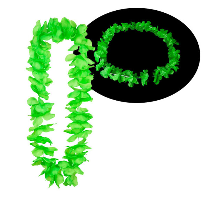 Breaklight.be Neon green Hawaii leis 12 Pieces - Neon Hawaii garlands