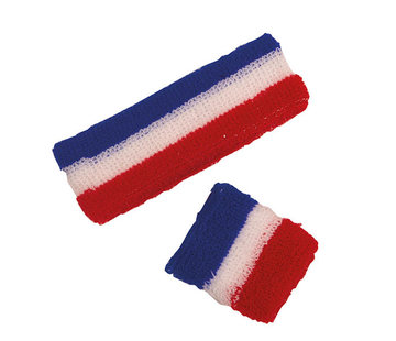 Partyline Set bandeau et poignet éponge supporter France  pour adults