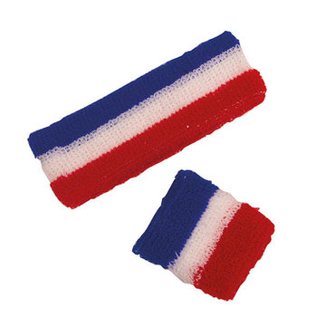 Partyline Set bandeau et poignet éponge supporter France  pour adults