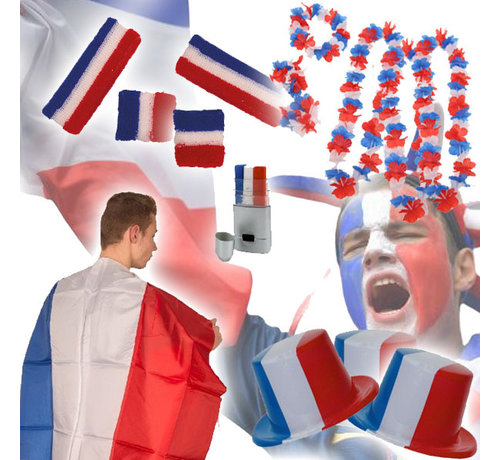Partyline French supporters pack - Pack with 33 supporter accessories from France