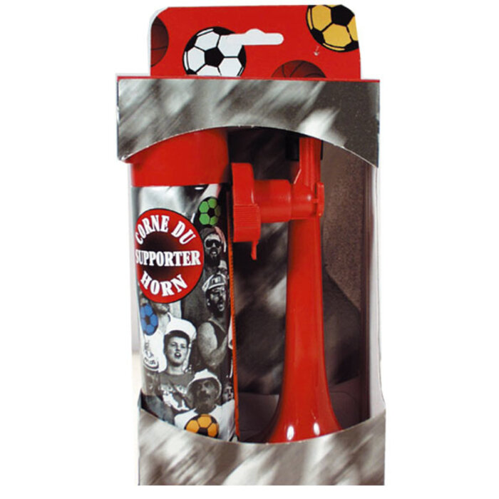 Partyline Supporter hoorn met gas bus - Toeter met vulling 70 ml - 100% brandveilig