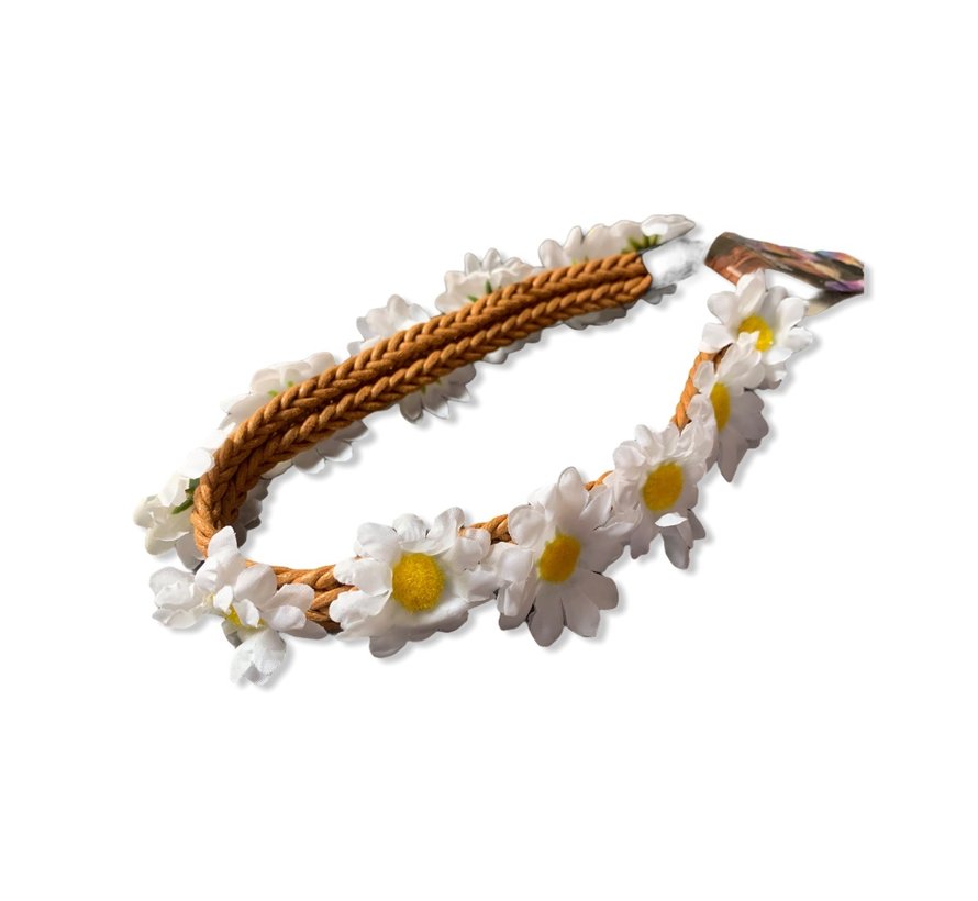 Hippie flower headband for adults - Ideal for festivals and Flower Power themed parties.