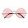 Hippie pink round XL glasses for adults - Ideal for festivals and Flower Power themed parties