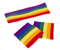 Partyline Bandeau et poignets arc-en-ciel adulte -  kit contient 3 pieces