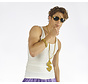 Rapper accessories costume set consisting of a dollar necklace, glasses and a bracelet.