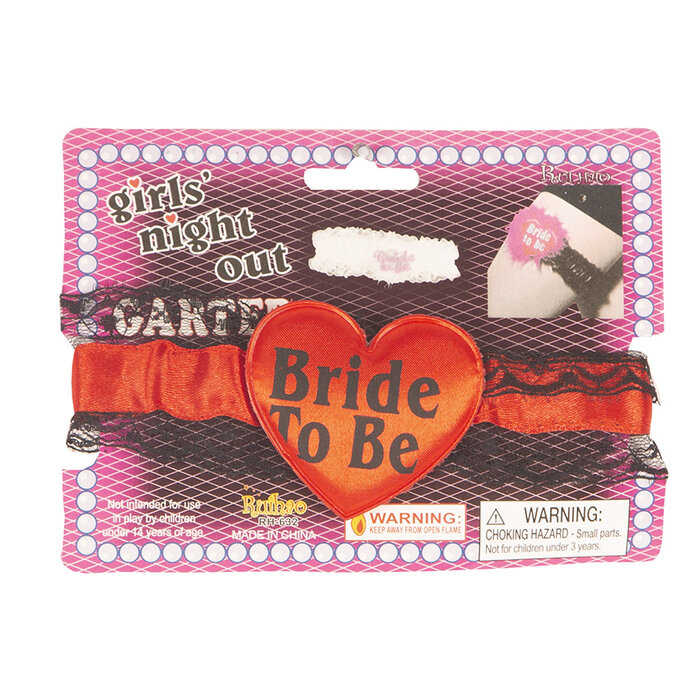 Partyline Deze kousenband is enorm populair is voor een vrijgezellenfeest.