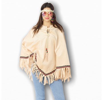 Partyline Hippie poncho voor volwassenen