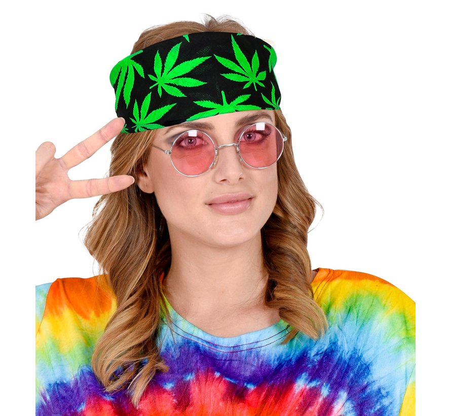 Bandana feuille de cannabis 55x55 cm - 100% coton - pour adulte / unisexe