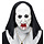 Masker horror non met hoofdtooi - halfgelaatsmasker latex- voor volwassenen / unisex