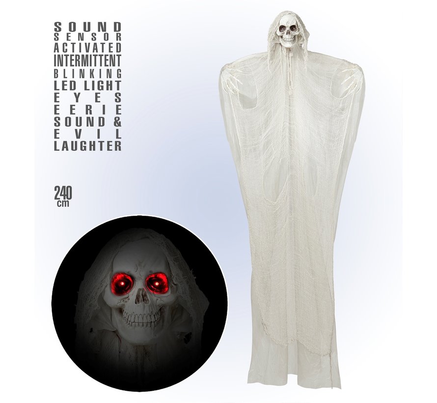 Halloween decoration Grim Reaper 240 cm with light and sound - Hanging doll sound-activated