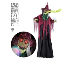 Widmann Halloween decoration witch 170 cm with light,sound and LED ball