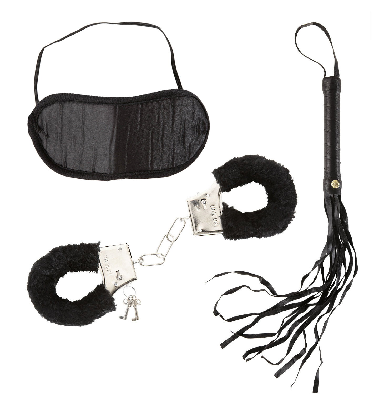Widmann Love Set for lovers - Dominatrix Set - Fur handcuffs, headband and a whip