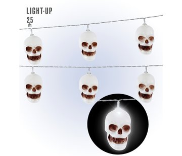 Widmann Décoration d'Halloween crâne chaîne lumineuse LED 250 cm