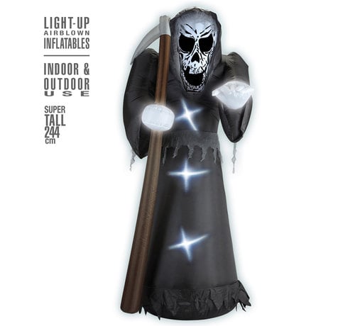 Widmann Halloween inflatable decoration Grim Reaper 224 cm with light - including air blower