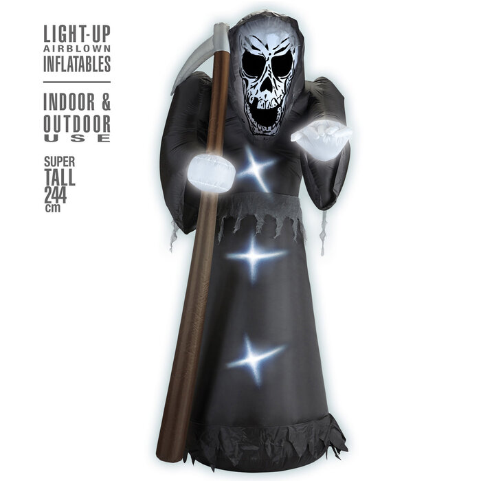 Widmann Halloween inflatable decoration Grim Reaper 224 cm with light - including air blower
