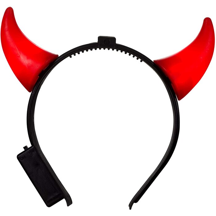 Partyline Lichtgevende duivels hoorns hoofdband - Halloween - 12 stuks - Batterijen inbegrepen - Knipperend effect